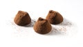 Chocolate truffles on a white background Royalty Free Stock Photo