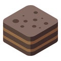 Chocolate turkish sweet icon, isometric style