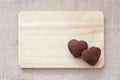 Chocolate Valentine Cake on wooden table