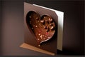 chocolate Valentine's Day heart card. Generative AI Royalty Free Stock Photo
