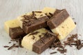 Chocolate and vanilla barfi