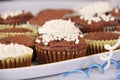 Chocolate and vanilla cupcakes Royalty Free Stock Photo