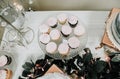 Chocolate and Vanilla Cupcakes with Buttercream Royalty Free Stock Photo