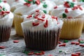 Chocolate and Vanilla Cupcakes Royalty Free Stock Photo