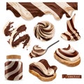 Chocolate and vanilla. 3d vector realistic icon set