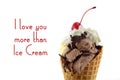 Chocolate and vanilla ice cream wafer cones.