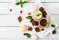 Chocolate and vanilla panna cotta