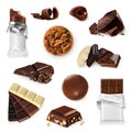 Chocolate, vector icon set