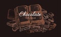 Chocolate. Vector template. Vintage background