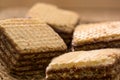 Chocolate wafer biscuits on linen