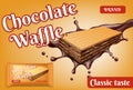Chocolate wafer on a yellow background