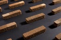 Chocolate wafers on black background Royalty Free Stock Photo