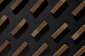 Chocolate wafers on black background Royalty Free Stock Photo