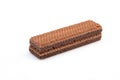 Chocolate wafers on white  background Royalty Free Stock Photo