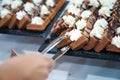 Chocolate waffle with softcream topping Royalty Free Stock Photo