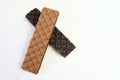 Chocolate waffle on a white background Royalty Free Stock Photo