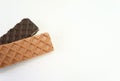 Chocolate waffle on a white background Royalty Free Stock Photo
