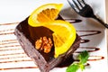 Chocolate and walnuts cake Royalty Free Stock Photo