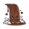 Cute Chocolate Waterfall with Marshmallows and Candies Royalty Free Stock Photo