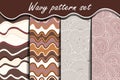 Chocolate waves seamless pattern set. Royalty Free Stock Photo