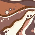 Chocolate wavy swirl background. Abstract chocolate waves, brown color flow. Vector illustration Royalty Free Stock Photo