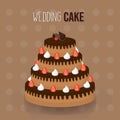 Chocolate wedding cake illustration design