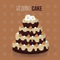 Chocolate wedding cake illustration design