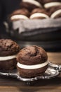 Chocolate Whoopie Pies or Moon Pies Royalty Free Stock Photo