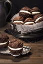 Chocolate Whoopie Pies or Moon Pies Royalty Free Stock Photo