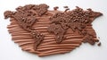 Chocolate World Map Coffee Beans Studio Shot Royalty Free Stock Photo