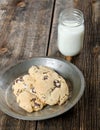 ChocolateChip Cookies and Milk Dessert Royalty Free Stock Photo