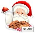 Chocolatechip cookies and milk for Santa Royalty Free Stock Photo