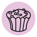 Chocolatechip cupcake, icon Royalty Free Stock Photo