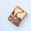 Chocolated and yellow butter marble cake