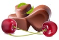 Chocolates with cherries.