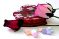 Chocolates, Heart Candies, & Wood Roses