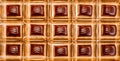 Chocolates pralines in gold box Royalty Free Stock Photo