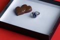 Chocolates and a ring Royalty Free Stock Photo