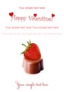 Chocolates and ripe strawberry.Valentine's day.