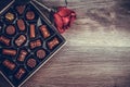 Chocolates and rose