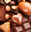 Chocolates sweets background Royalty Free Stock Photo