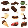 Chocolatete products vector set. Royalty Free Stock Photo