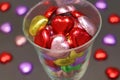 Chocolatte in heart shape in the wine glass Royalty Free Stock Photo