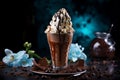 Chocolaty Ice blended cocoa vanilla. Generate Ai