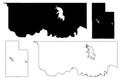 Choctaw and Caddo County, Oklahoma State U.S. county, United States of America, USA, U.S., US map vector illustration, scribble