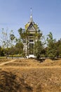 Choeung Ek memorial with mass graves in the foreground Royalty Free Stock Photo