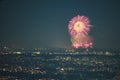 Chofu fireworks display visible from Yokohama Landmark Tower