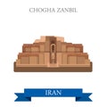 Chogha Zanbil Khuzestan Iran vector flat attraction landmarks