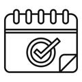 Choice ballot date icon outline vector. People process