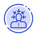Choice, Choosing, Criticism, Human, Person Blue Dotted Line Line Icon